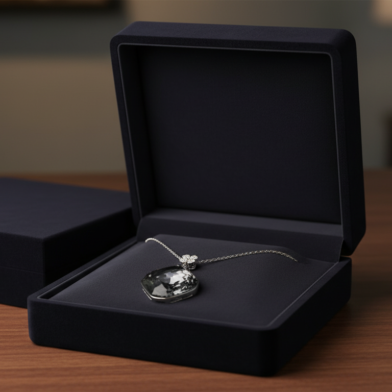 Midnight Glamour Crystal Pendant Necklace  Elegant  Jewelry for Women