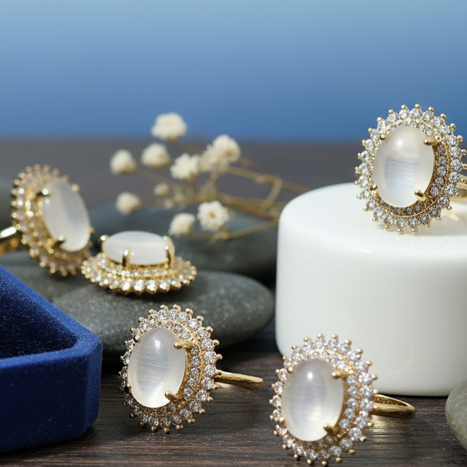 Luxury Opal Stone Statement Ring