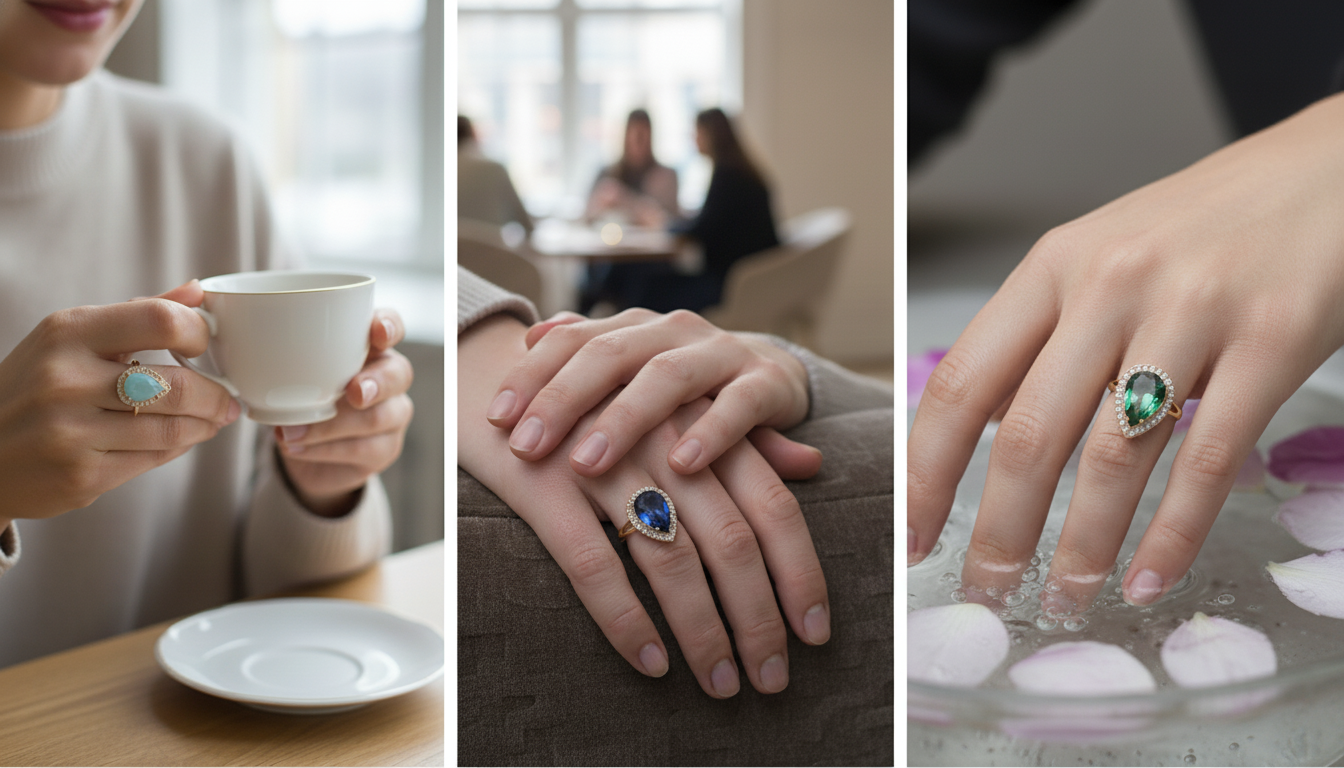 Luxury Teardrop Crystal Ring