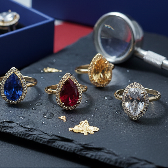 Luxury Teardrop Crystal Ring
