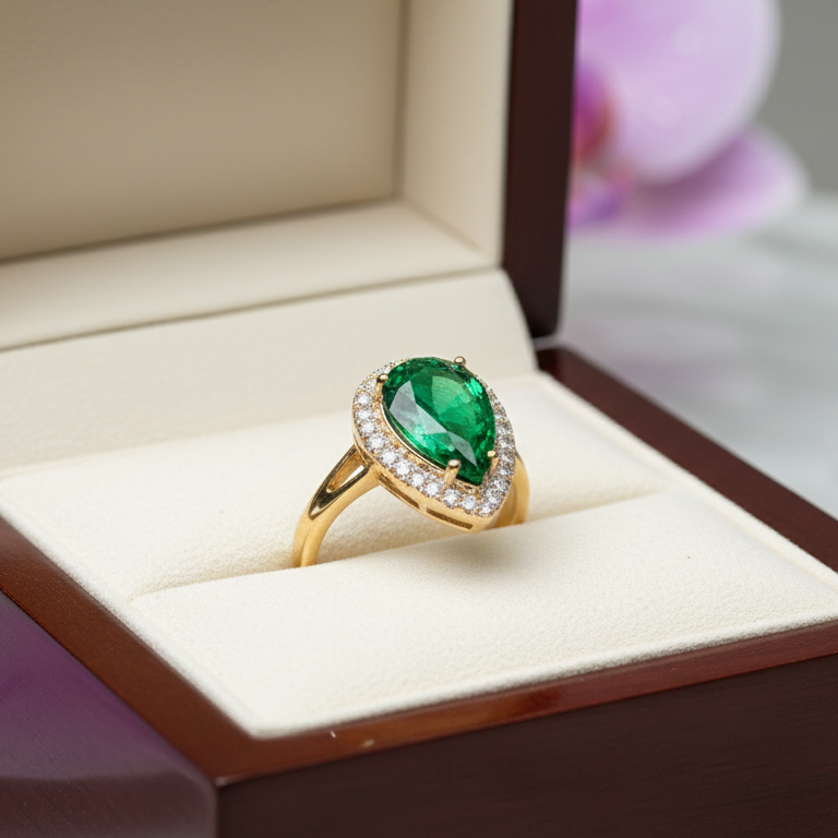 Luxury Teardrop Crystal Ring