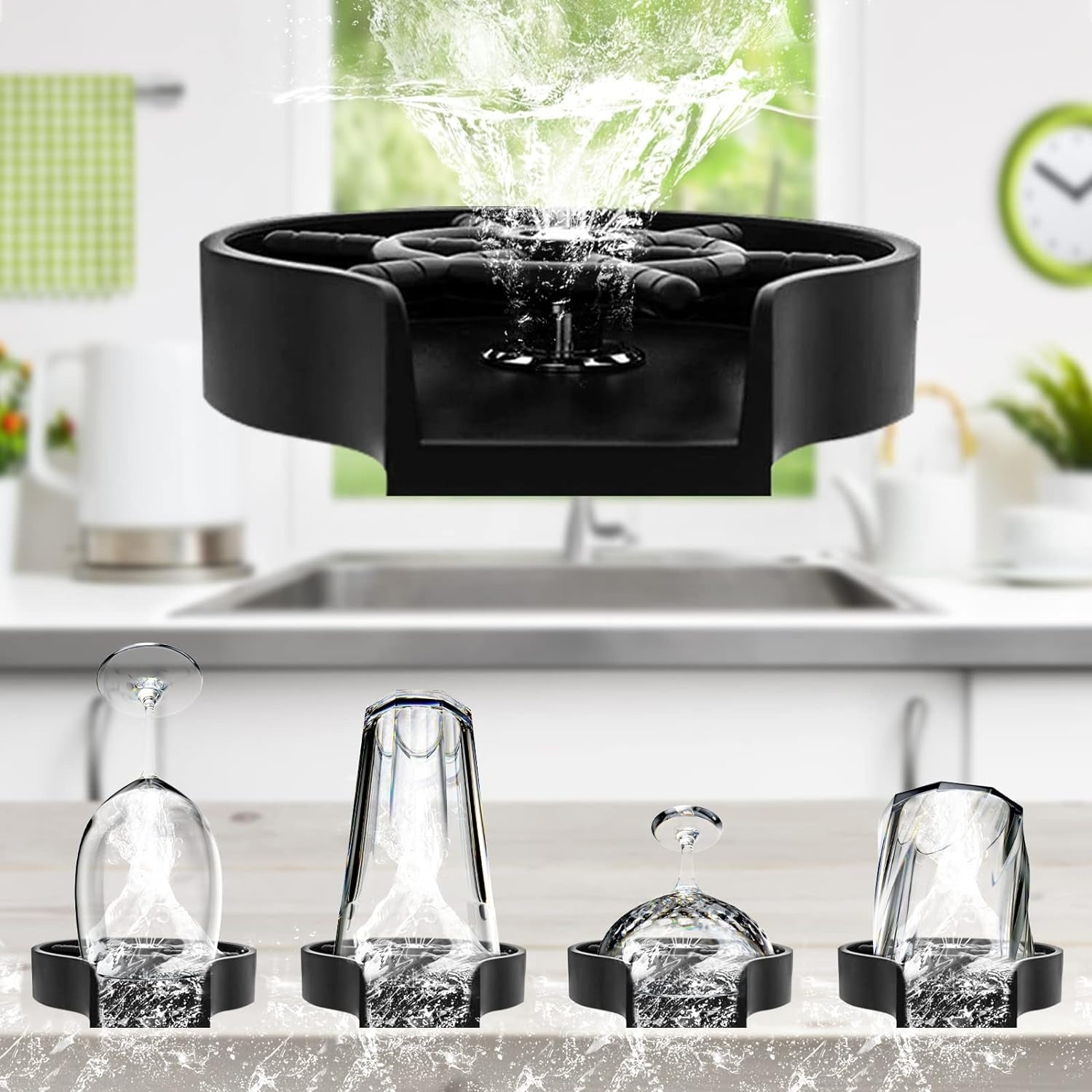 High Pressure Faucet Glass Rinser Automatic Cup Washer Bar Kitchen Beer KTV Milk Tea Cup Cleaner
