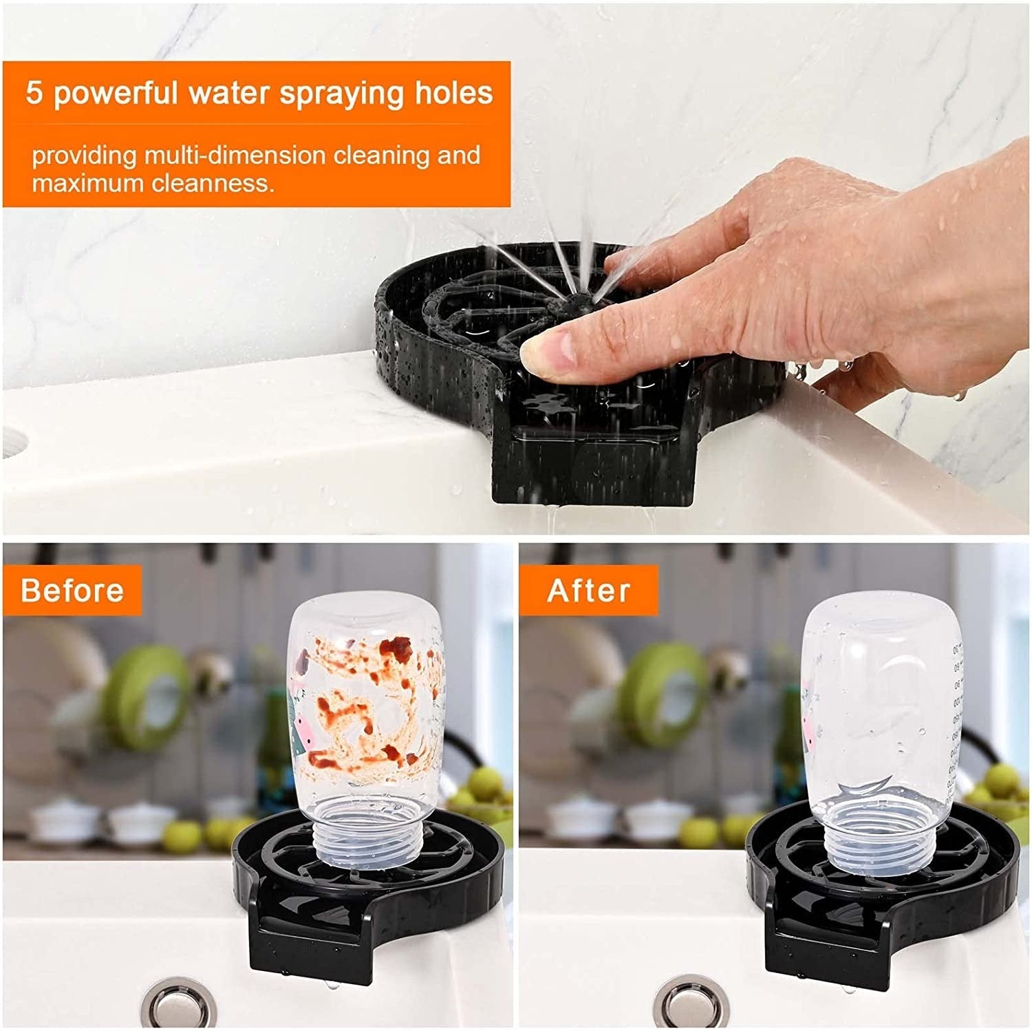 High Pressure Faucet Glass Rinser Automatic Cup Washer Bar Kitchen Beer KTV Milk Tea Cup Cleaner