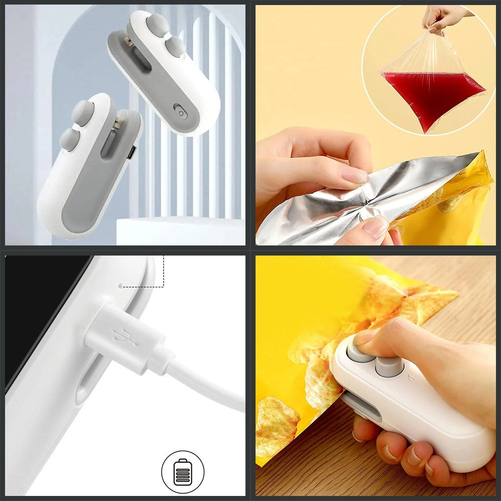 Mini Sealer for Snack Storage Food Sealer for Chip Bags, Plastic Bags, Food Storage