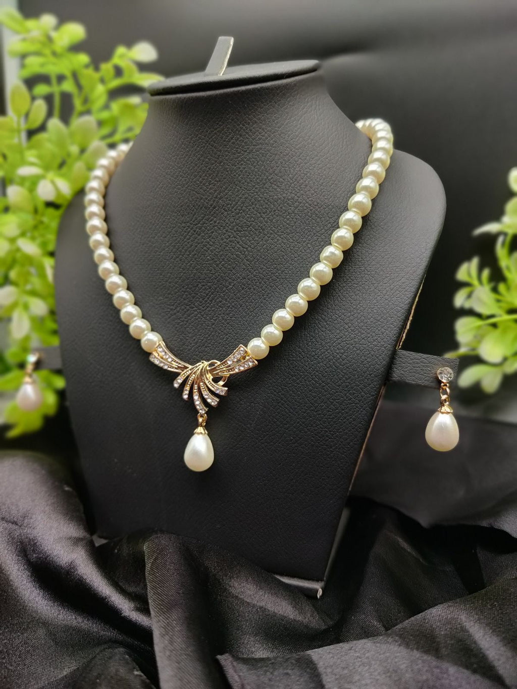 Pearl Necklace Set with & Earrings | Girls & Women Fashion