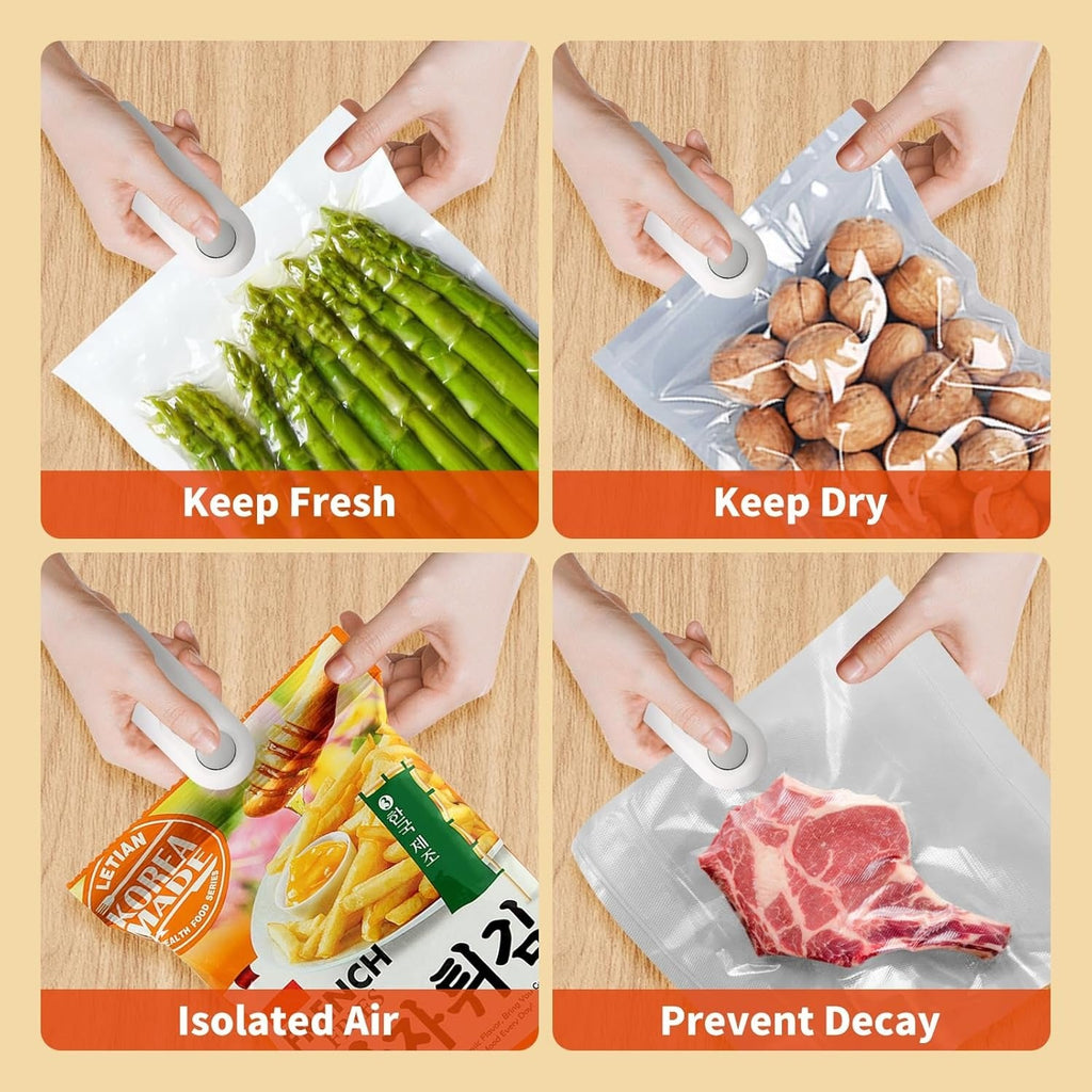Mini Sealer for Snack Storage Food Sealer for Chip Bags, Plastic Bags, Food Storage