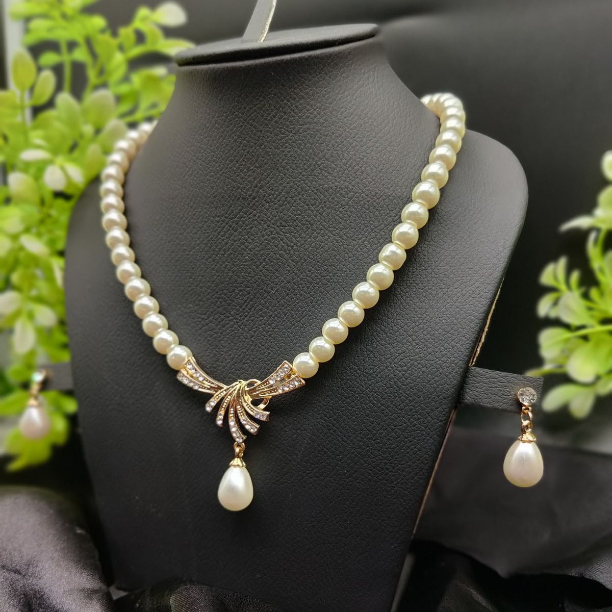 Pearl Necklace Set with & Earrings | Girls & Women Fashion