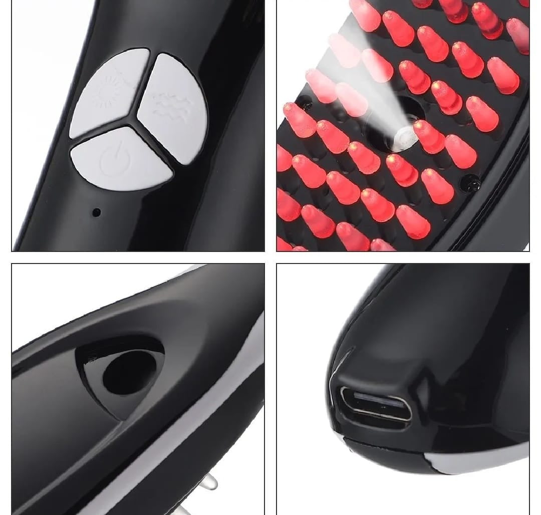 Rechargeable Electric Hair Growth Comb with Steam Spray
