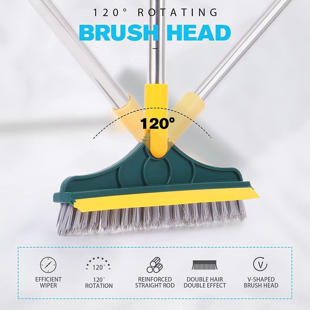 2-in-1 Floor Cleaning Brush with 120° Rotating Head | Multipurpose Scrubber for Bathroom, Tiles & Windows