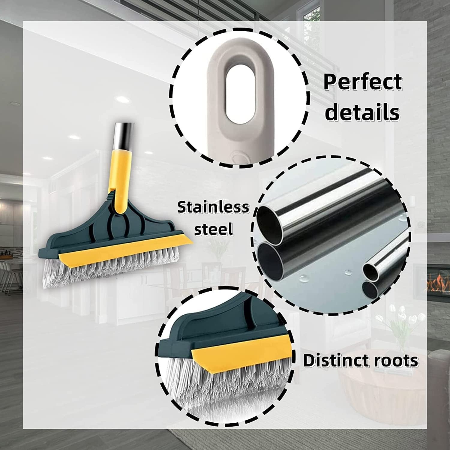 2-in-1 Floor Cleaning Brush with 120° Rotating Head | Multipurpose Scrubber for Bathroom, Tiles & Windows