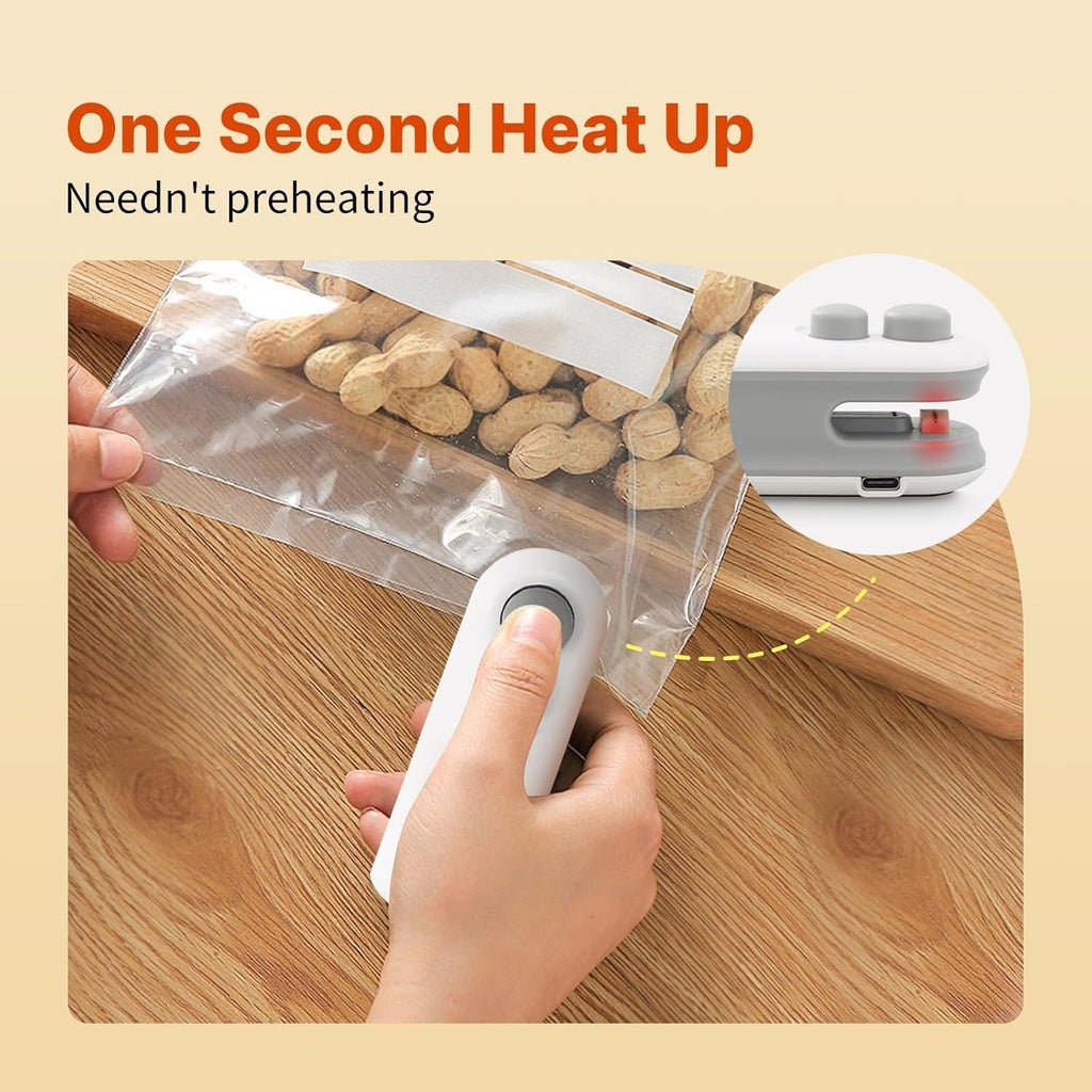 Mini Sealer for Snack Storage Food Sealer for Chip Bags, Plastic Bags, Food Storage