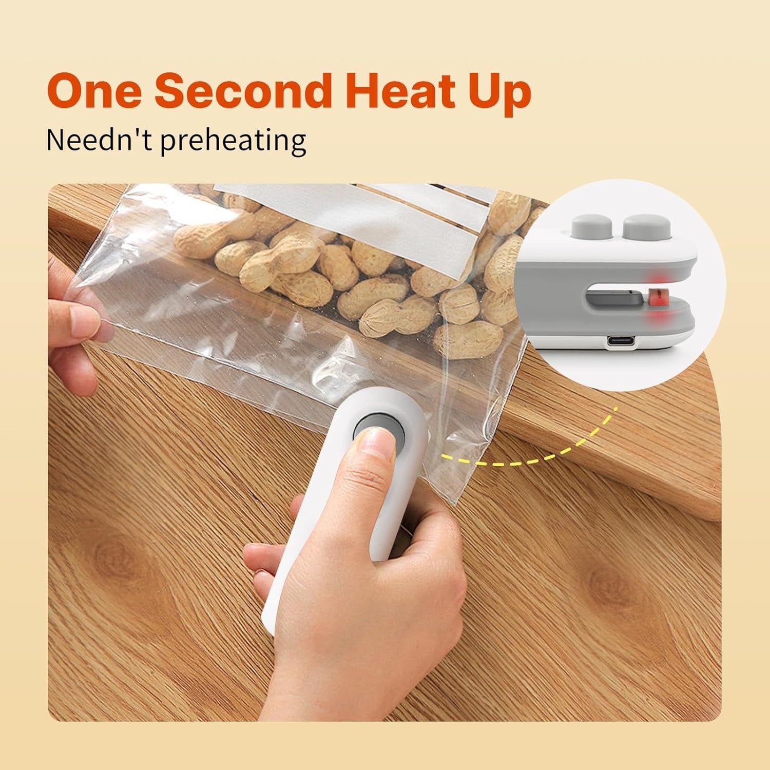 Mini Sealer for Snack Storage Food Sealer for Chip Bags, Plastic Bags, Food Storage