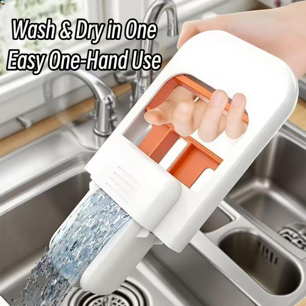 Portable Wet & Dry Cleaning | Self‑Squeezing Mop for Kitchen, Bathroom, Car & Glass