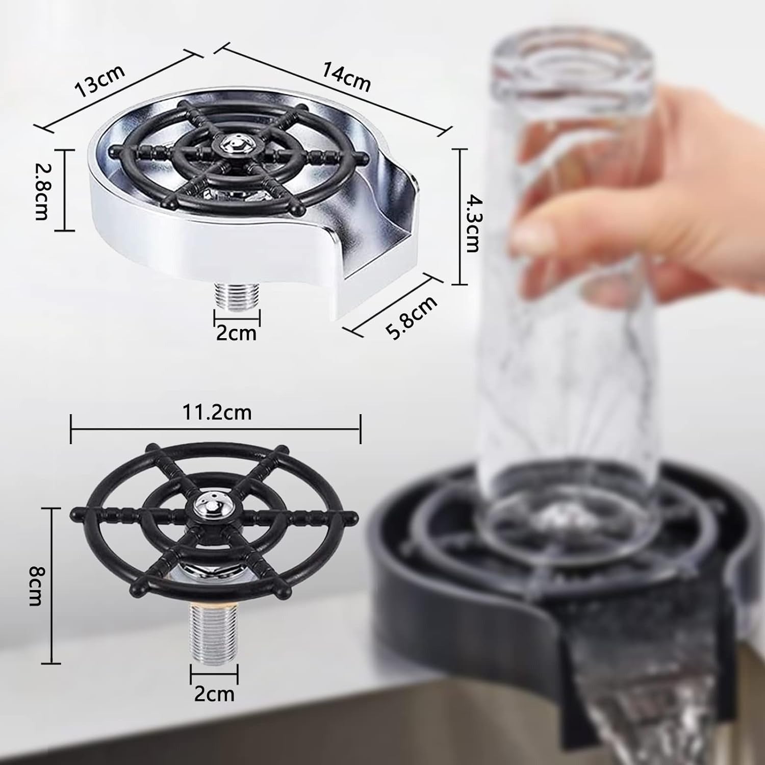 High Pressure Faucet Glass Rinser Automatic Cup Washer Bar Kitchen Beer KTV Milk Tea Cup Cleaner
