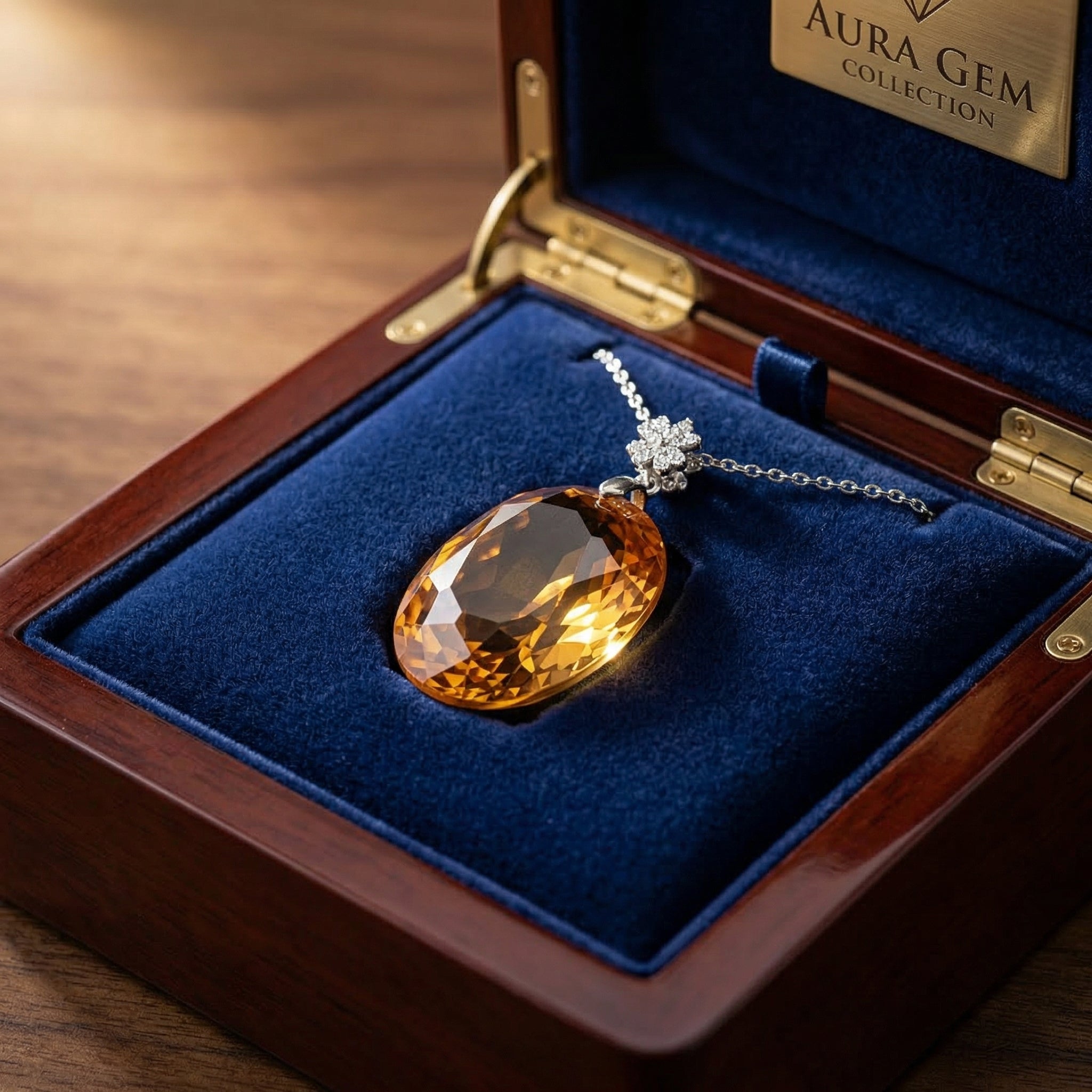 Luxury Oval Crystal Statement Pendant Necklace – Elegant Jewelry