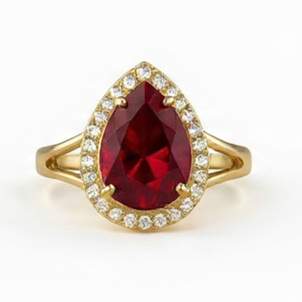 Luxury Teardrop Crystal Ring